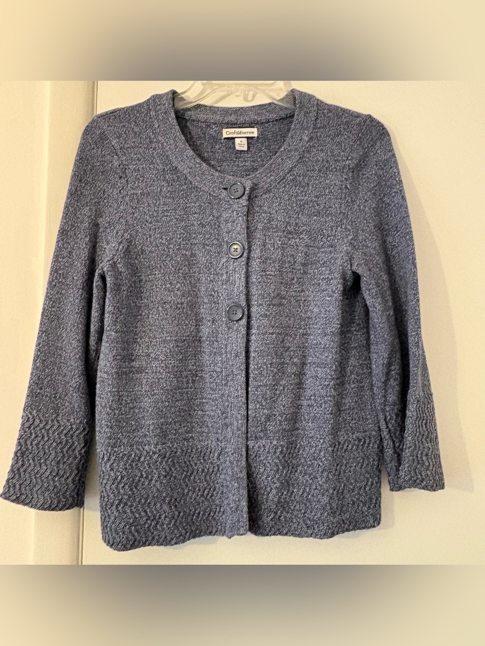 Croft & Barrow Women’s Small Button Down Cardigan Collarless Sweater
